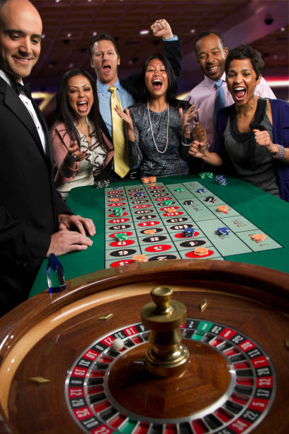 Roulette wheel close-up during spin